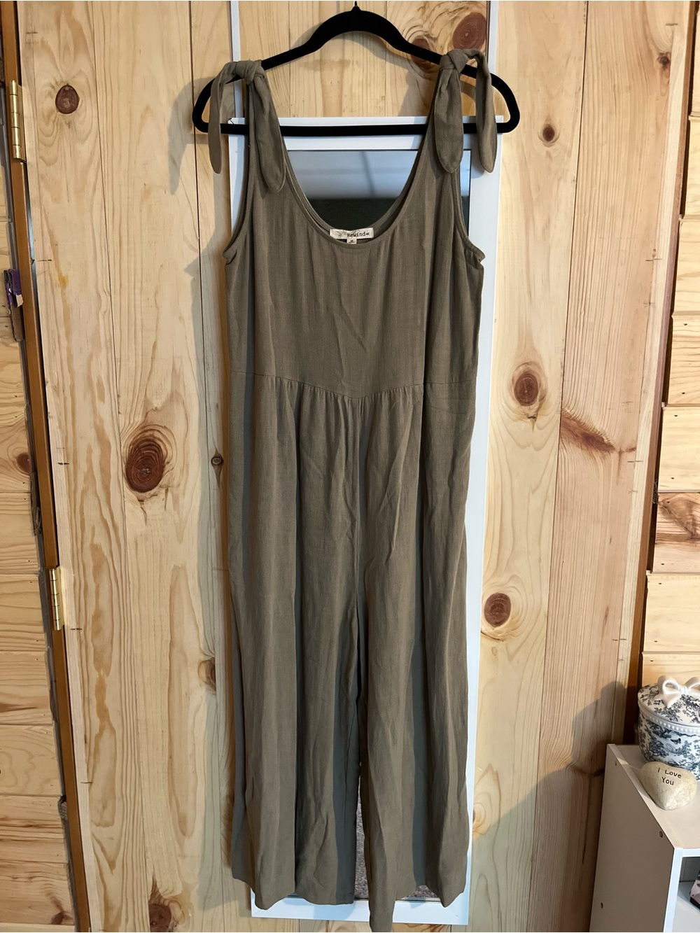 Rewind Linen Blend Sleeveless Wide Leg Jumpsuit W/ Pockets